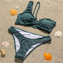 Load image into Gallery viewer, Asymmetrical One Shoulder Bikini Set