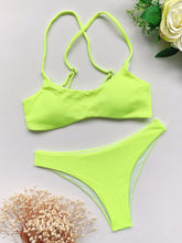 Load image into Gallery viewer, Lace up Back Ribbed Bikini