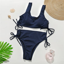 Load image into Gallery viewer, Drawstring Side Lace Up Bikini