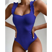 Load image into Gallery viewer, Frill Trim Ruffled One Piece Swimsuit