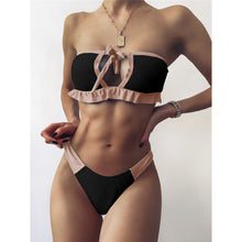 Load image into Gallery viewer, Splicing Bandeau Cut Out Bikini