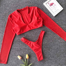 Load image into Gallery viewer, Neon Green Mesh Long Sleeve Tankini