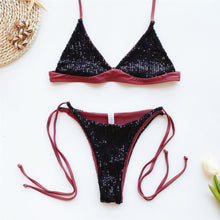 Load image into Gallery viewer, Sexy Shiny Sequins Bikini Set