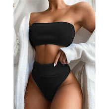 Load image into Gallery viewer, Ribbed Strapless High Waist Bikini