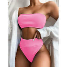 Load image into Gallery viewer, Ribbed Strapless High Waist Bikini
