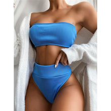 Load image into Gallery viewer, Ribbed Strapless High Waist Bikini
