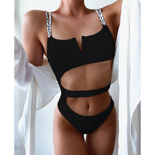 Load image into Gallery viewer, V Neck Tummy Cut Out  Monokini
