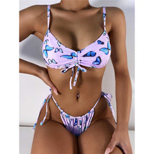 Load image into Gallery viewer, Butterfly Printed Knotted Bikini
