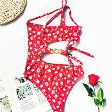 Load image into Gallery viewer, Asymmetrical Single Shoulder Floral Monokini
