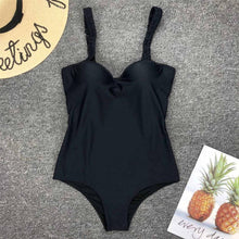 Load image into Gallery viewer, Elastic Strap Backless One Piece Swimsuit
