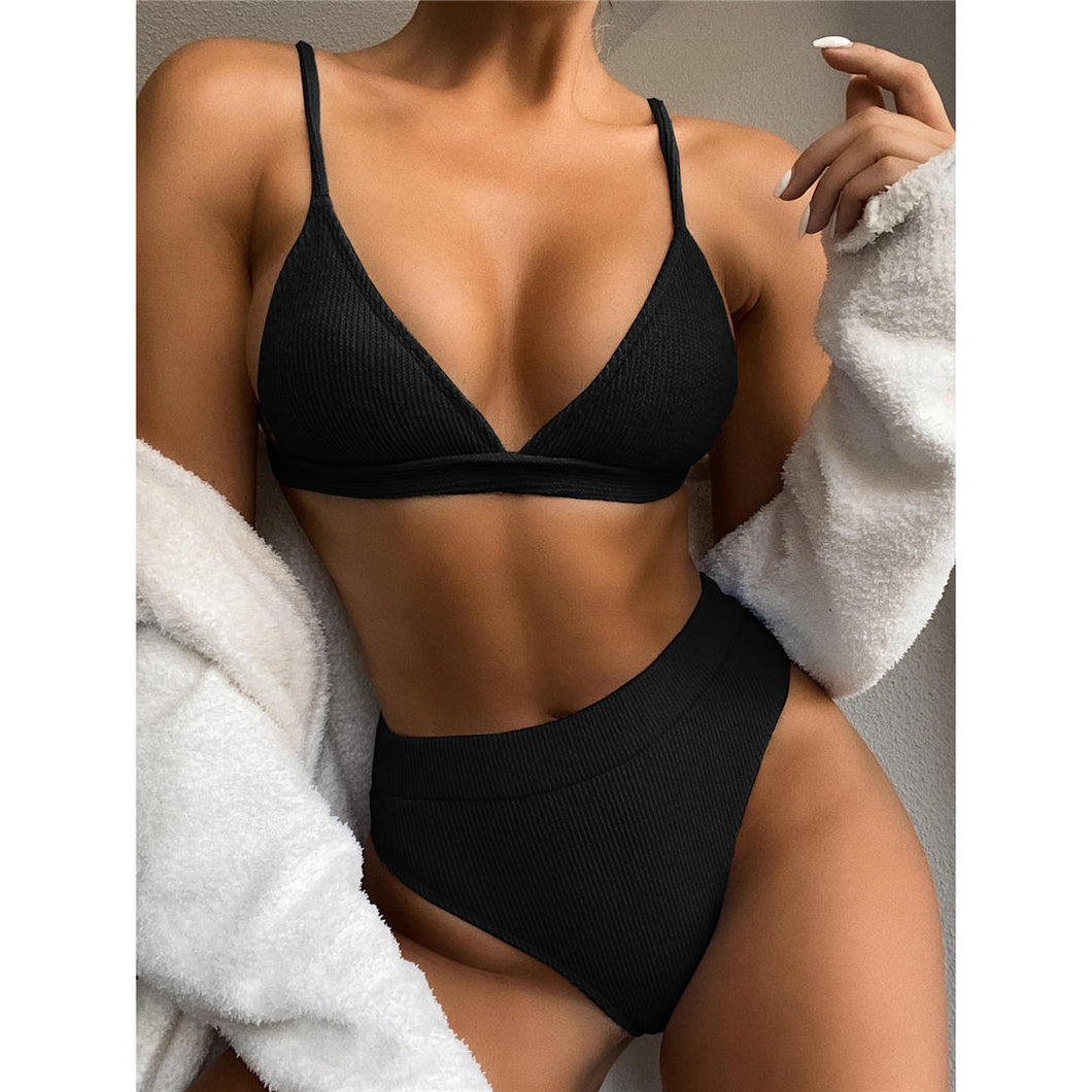 High Waist Ribbed Bikini