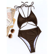 Load image into Gallery viewer, Tummy Cut Out Backless Monokini
