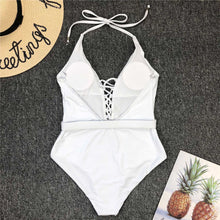 Load image into Gallery viewer, Halter Lace Up Backless Monokini
