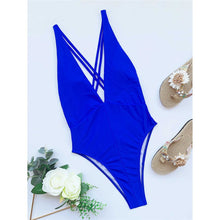 Load image into Gallery viewer, Plunge Neck Swimwear One Piece
