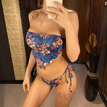 Load image into Gallery viewer, Flower Bandeau Bikini
