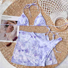 Load image into Gallery viewer, Tie Dye Halter Bikini with Short Skirt
