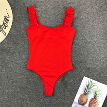 Load image into Gallery viewer, Frill Trim Ruffled One Piece Swimsuit
