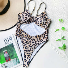 Load image into Gallery viewer, Leopard Tummy Cut Out Monokini
