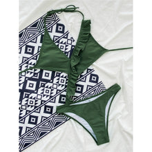 Load image into Gallery viewer, Asymmetric Ruffled Halter Monokini
