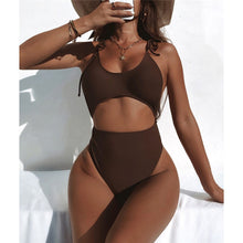 Load image into Gallery viewer, Tummy Cut Out Backless Monokini
