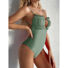 Load image into Gallery viewer, Ruched Backless One Piece Swimsuit
