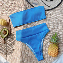 Load image into Gallery viewer, Ribbed Strapless High Waist Bikini
