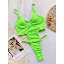 Load image into Gallery viewer, Sexy High Cut Neon Green Monokini
