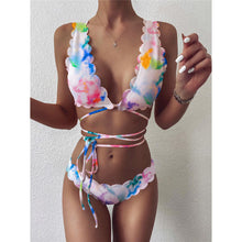 Load image into Gallery viewer, Tie Dye Scalloped Bikini
