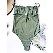 Load image into Gallery viewer, Ruched Backless One Piece Swimsuit
