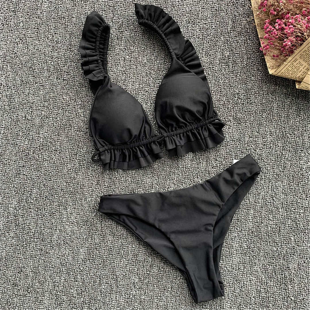 Ruffle-Strap Frilled Bikini