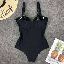 Load image into Gallery viewer, Elastic Strap Backless One Piece Swimsuit
