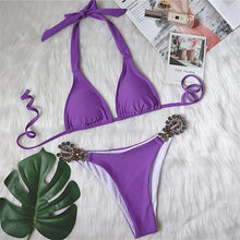 Load image into Gallery viewer, 3 Colors Jewelled Diamond Bikini
