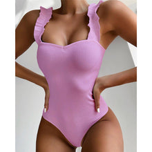 Load image into Gallery viewer, Frill Trim Ruffled One Piece Swimsuit
