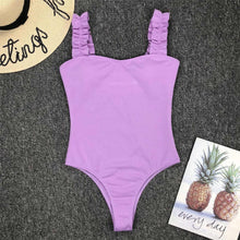 Load image into Gallery viewer, Frill Trim Ruffled One Piece Swimsuit
