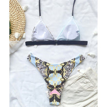 Load image into Gallery viewer, Splicing Printed Halter Bikini
