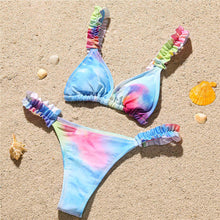 Load image into Gallery viewer, Ruffled Frilled Tie Dye Bikini
