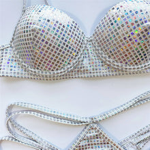 Load image into Gallery viewer, Shiny Sequins Push Up Bikini
