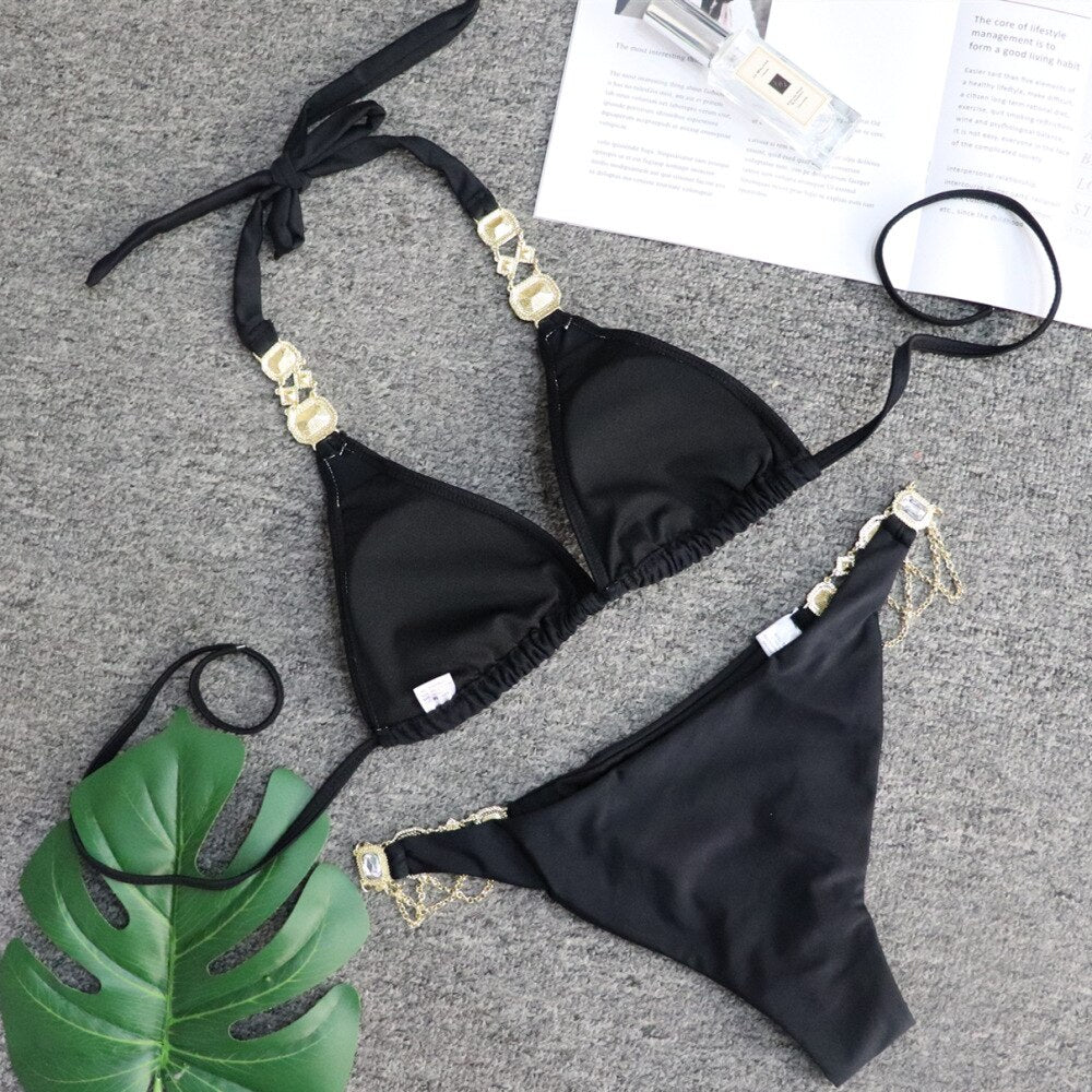 Big Shiny Diamond Halter Bikini